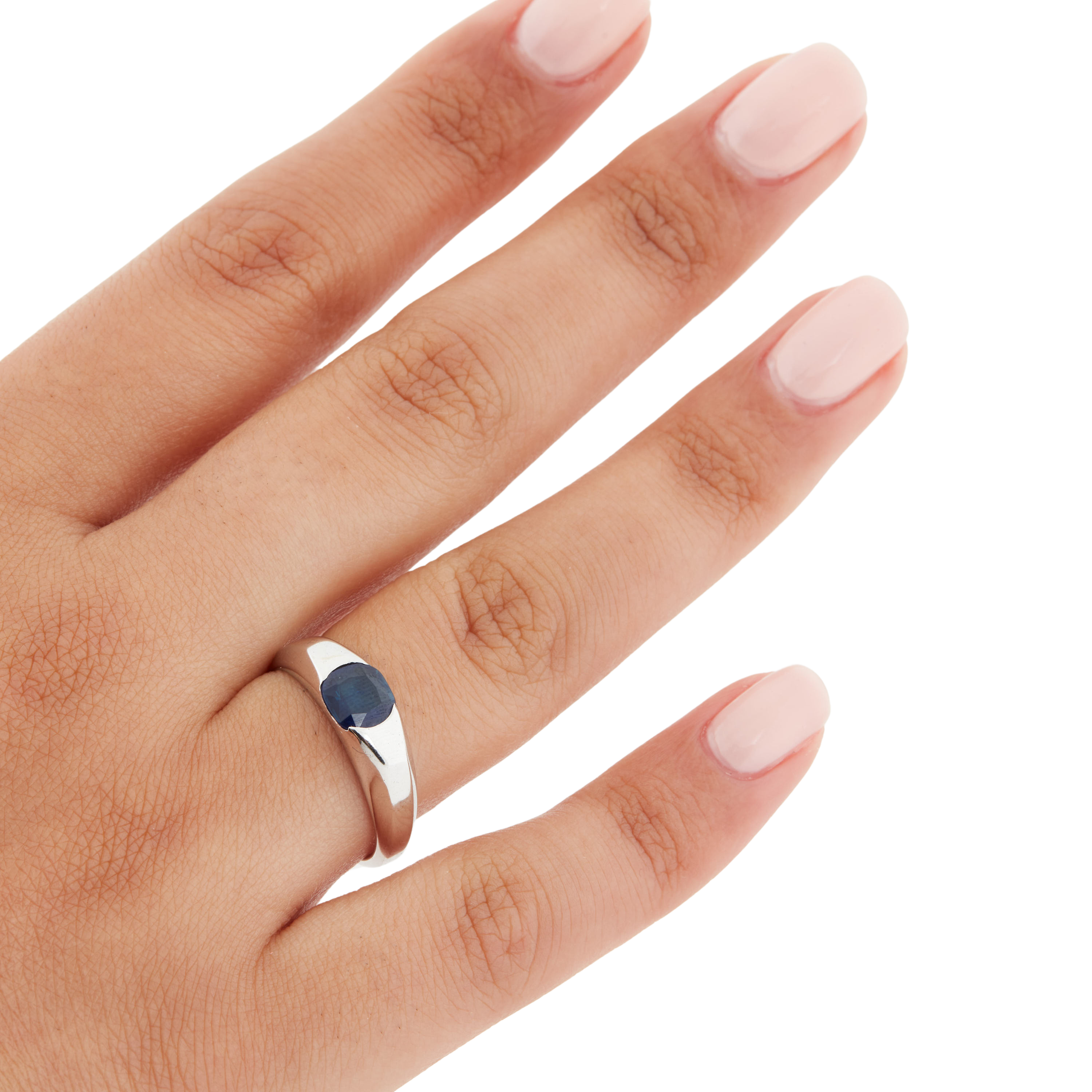Bague Or Blanc - Saphir
