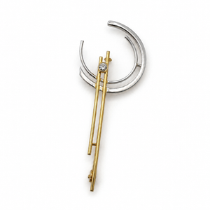 Pierre Cardin - Broche Vintage 2 ors et Diamant