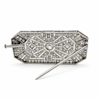 Broche Platine Art déco Diamants 4 carats