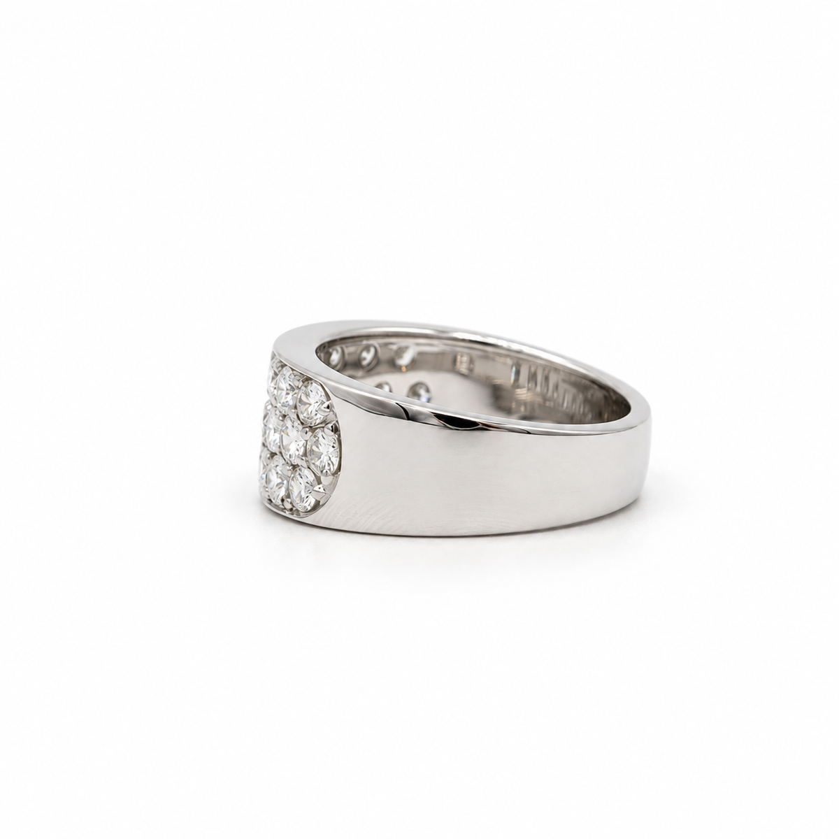 Bague Bandeau - Or blanc et Diamants