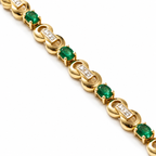 Bracelet Or jaune - Émeraudes et Diamants