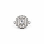 Art déco - Bague Platine et diamants