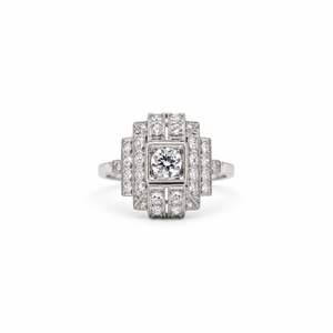 Art déco - Bague Platine et diamants