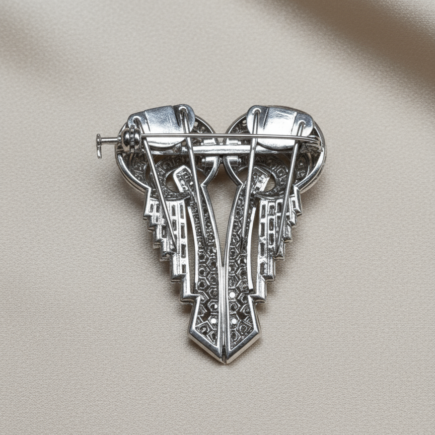 Broche Art Déco en platine et diamants – Pièce transformable