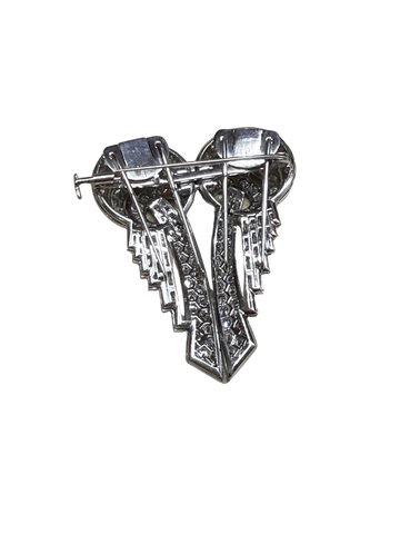 Broche Art Déco en platine et diamants – Pièce transformable