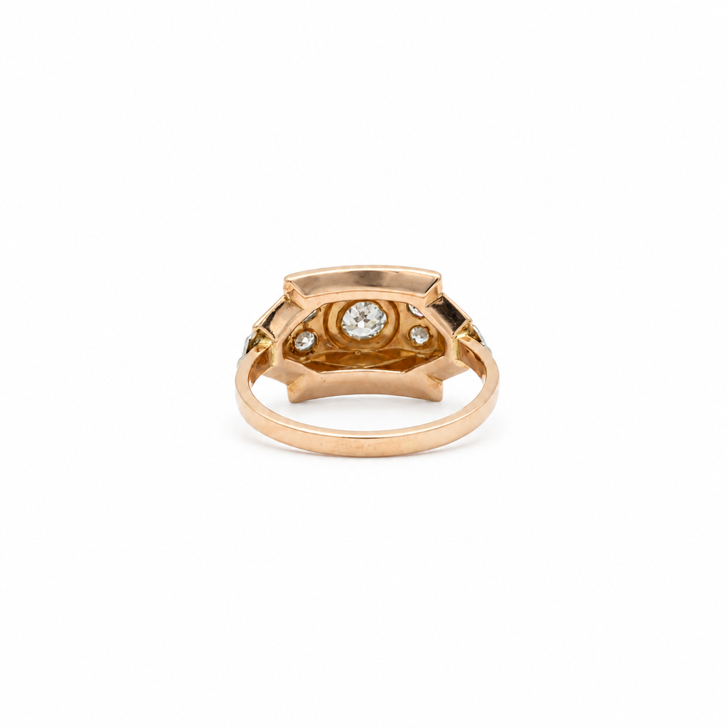 Bague Tank Or rose et diamants