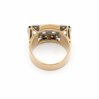 Bague Tank - Or rosé et Diamants