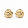 Boucles d’oreilles - Or jaune - Noeud godronné