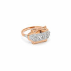 Bague Tank Or rose et diamants