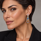 Boucles d’oreilles Or blanc Saphirs et Diamants
