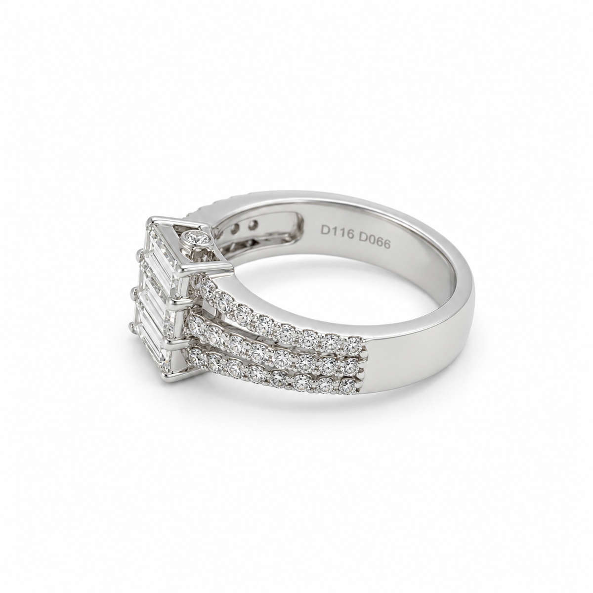 Bague Or Blanc - Diamants 1,82 carats
