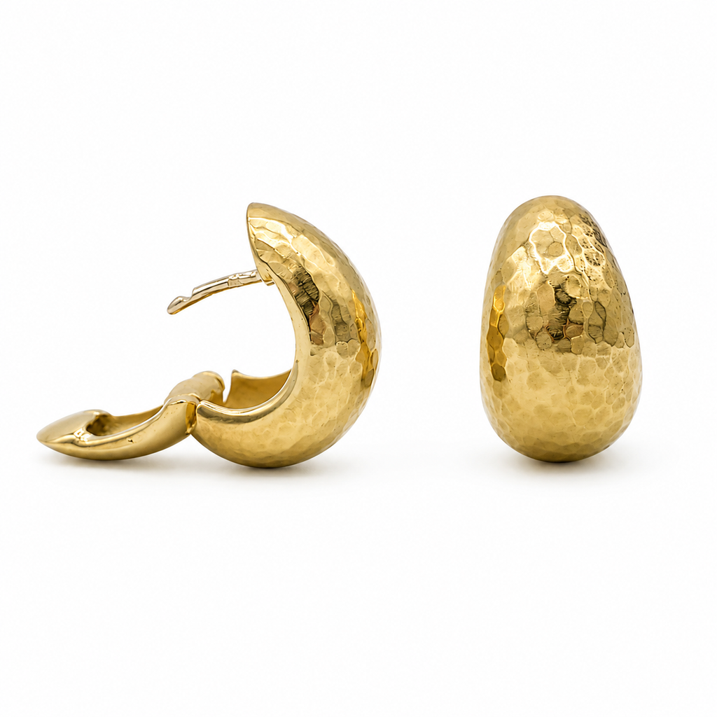 Boucles d’oreilles - Or jaune martelé