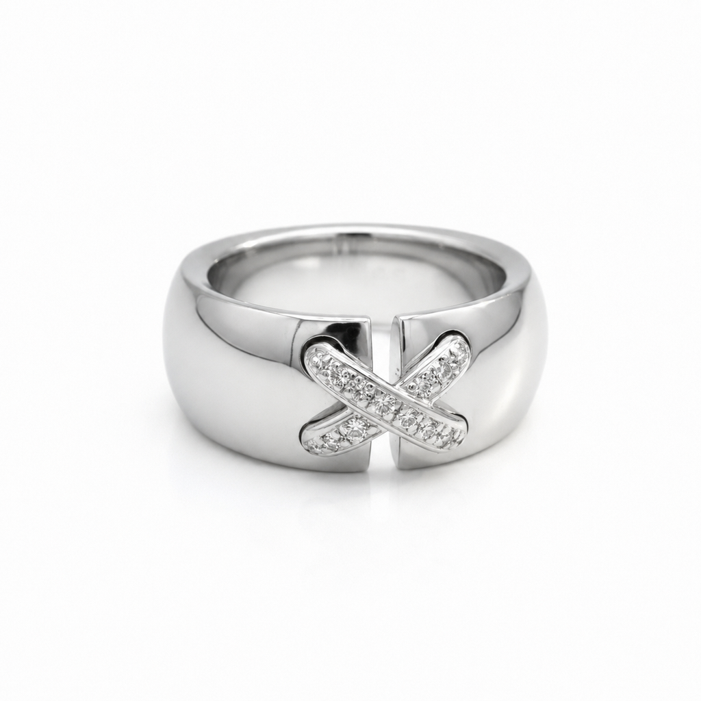 Chaumet - Double Link Ring in White Gold and Diamonds
