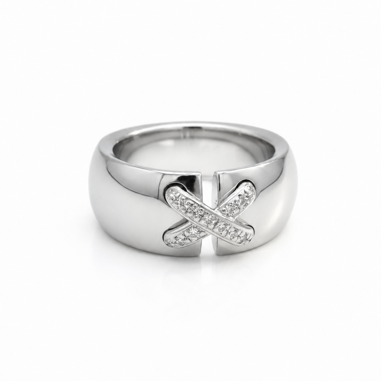 Chaumet - Double Link Ring in White Gold and Diamonds