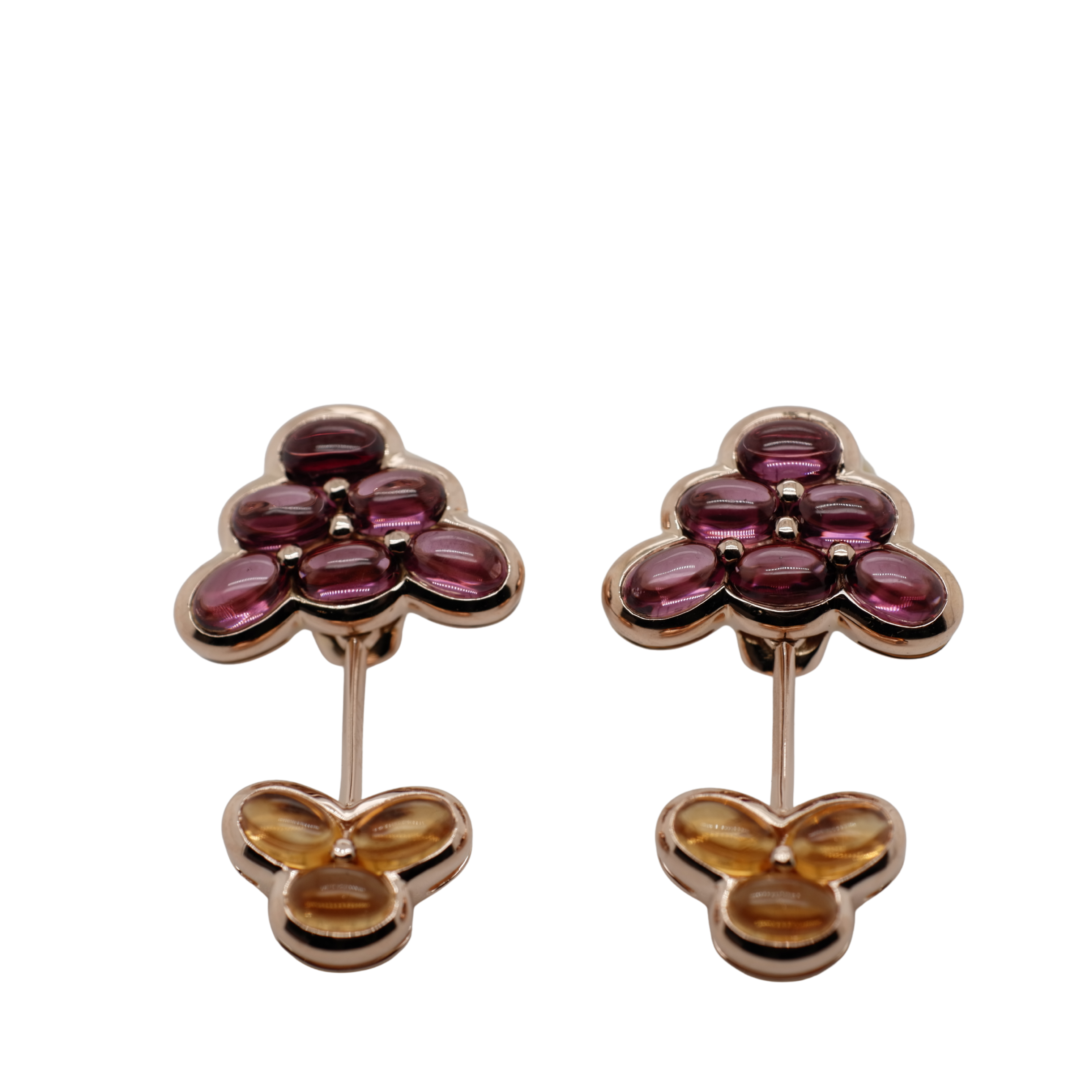 Mauboussin - Boucles d’Oreilles Grappe - Or Jaune - Tourmaline et Citrine