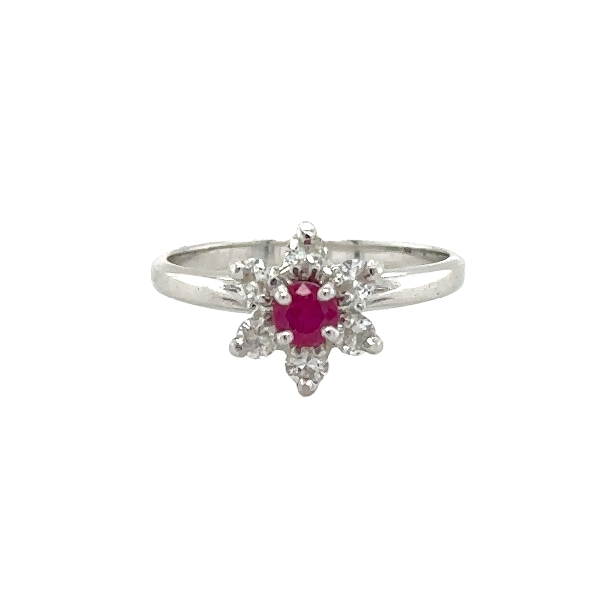 BAGUE OR BLANC 18 CARATS - RUBIS