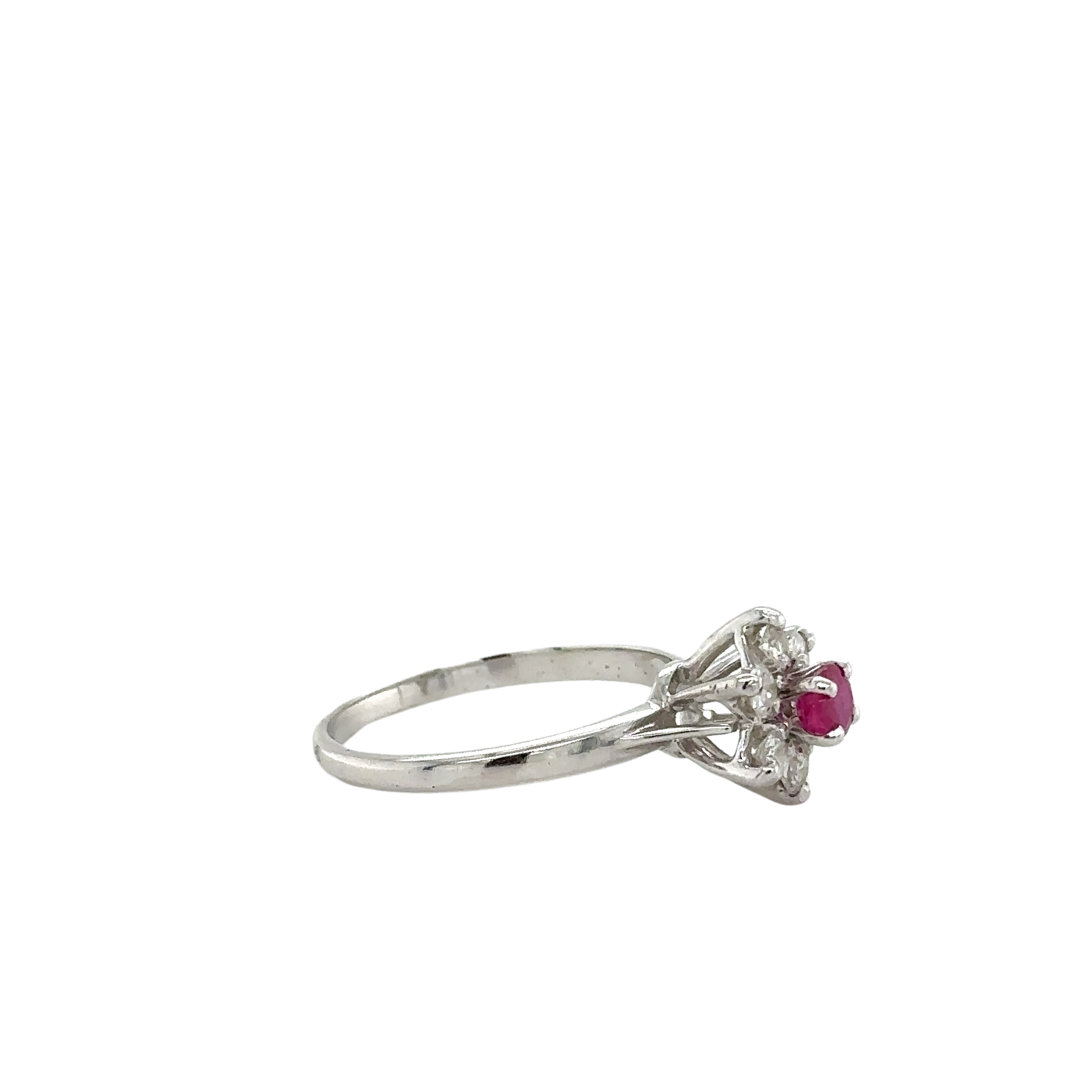 BAGUE OR BLANC 18 CARATS - RUBIS