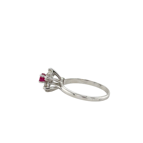 BAGUE OR BLANC 18 CARATS - RUBIS