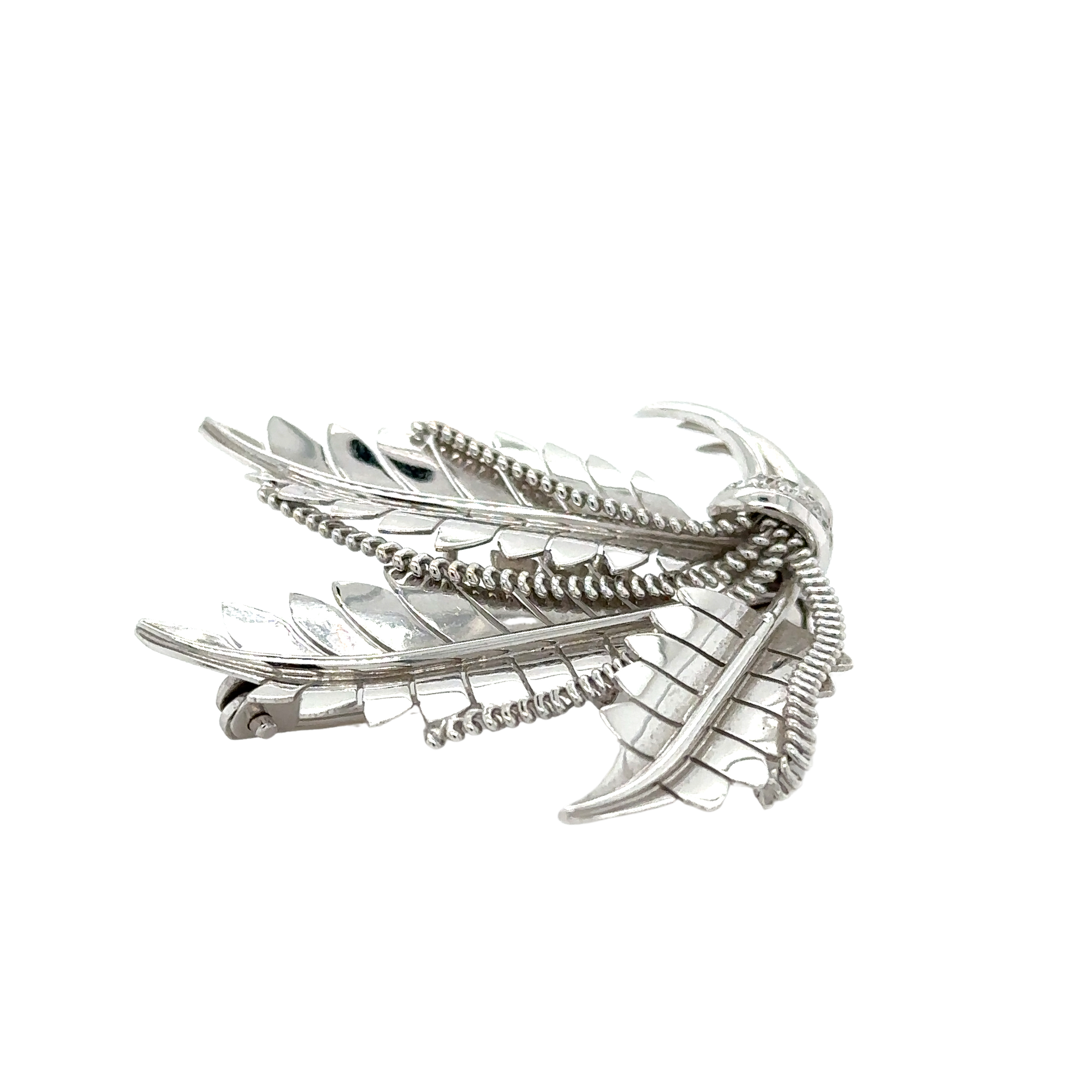 White Gold - Diamonds Sorted Foliage Brooch