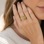 Bague Vintage - Or jaune et blanc - Diamants 0,60 carat