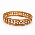 Bracelet or jaune et perles de culture - Epoque 1900