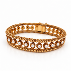 Bracelet or jaune et perles de culture - Epoque 1900