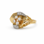 Bague Vintage - Or jaune et blanc - Diamants 0,60 carat