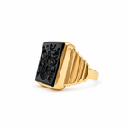 Chevalière Or jaune et onyx