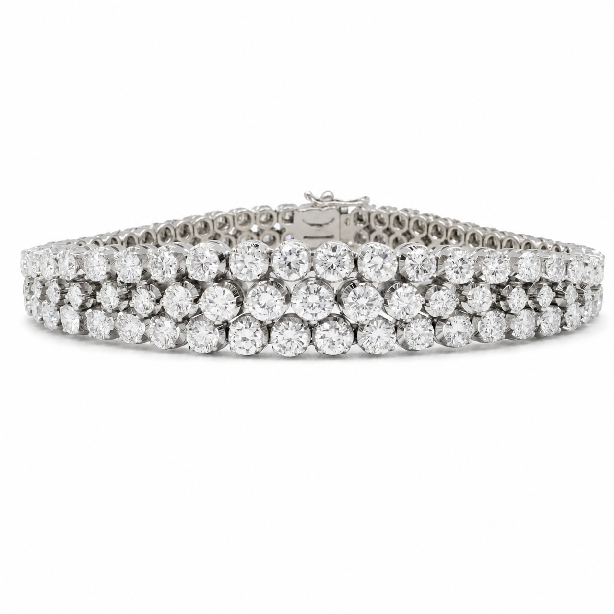Bracelet Or blanc - Diamants 10 carats - 1970