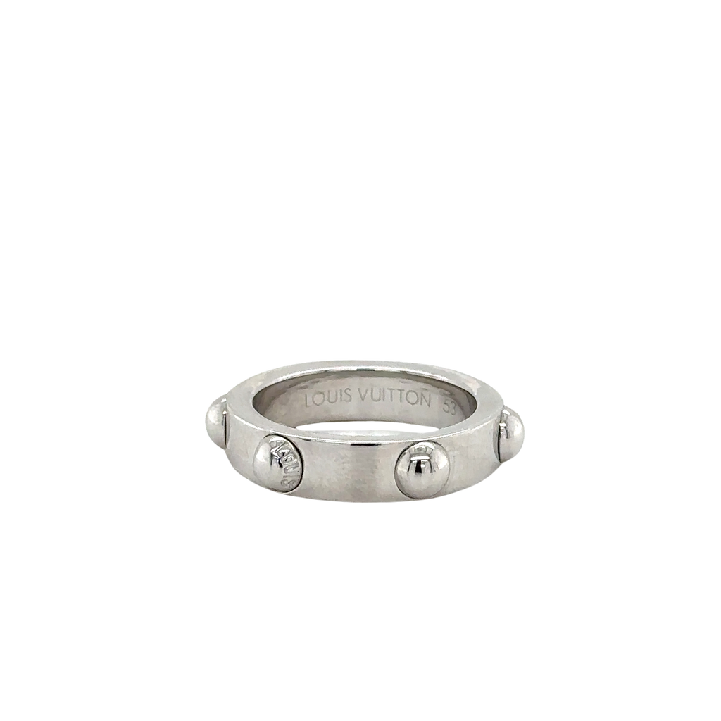 Louis Vuitton - Bague Clous Or blanc