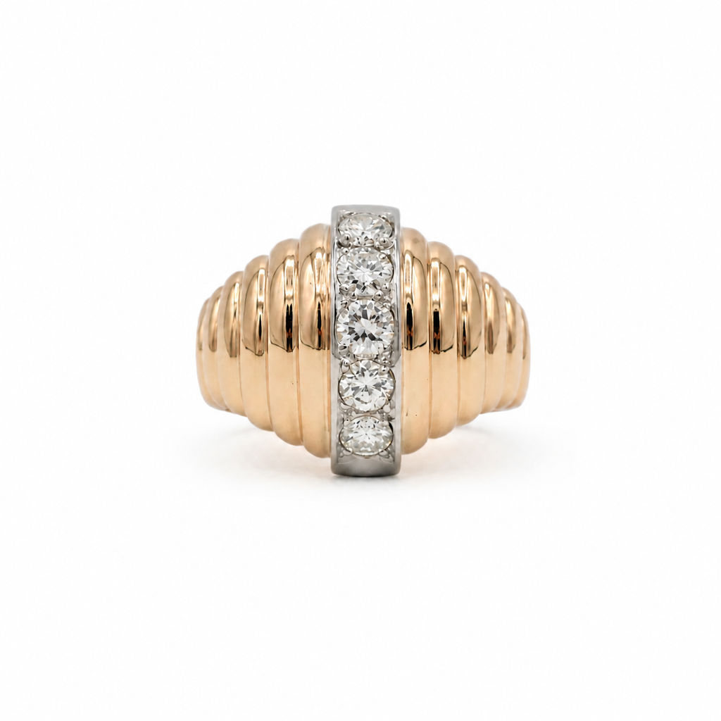 Bague Vintage - Or rosé et Diamants - 1940