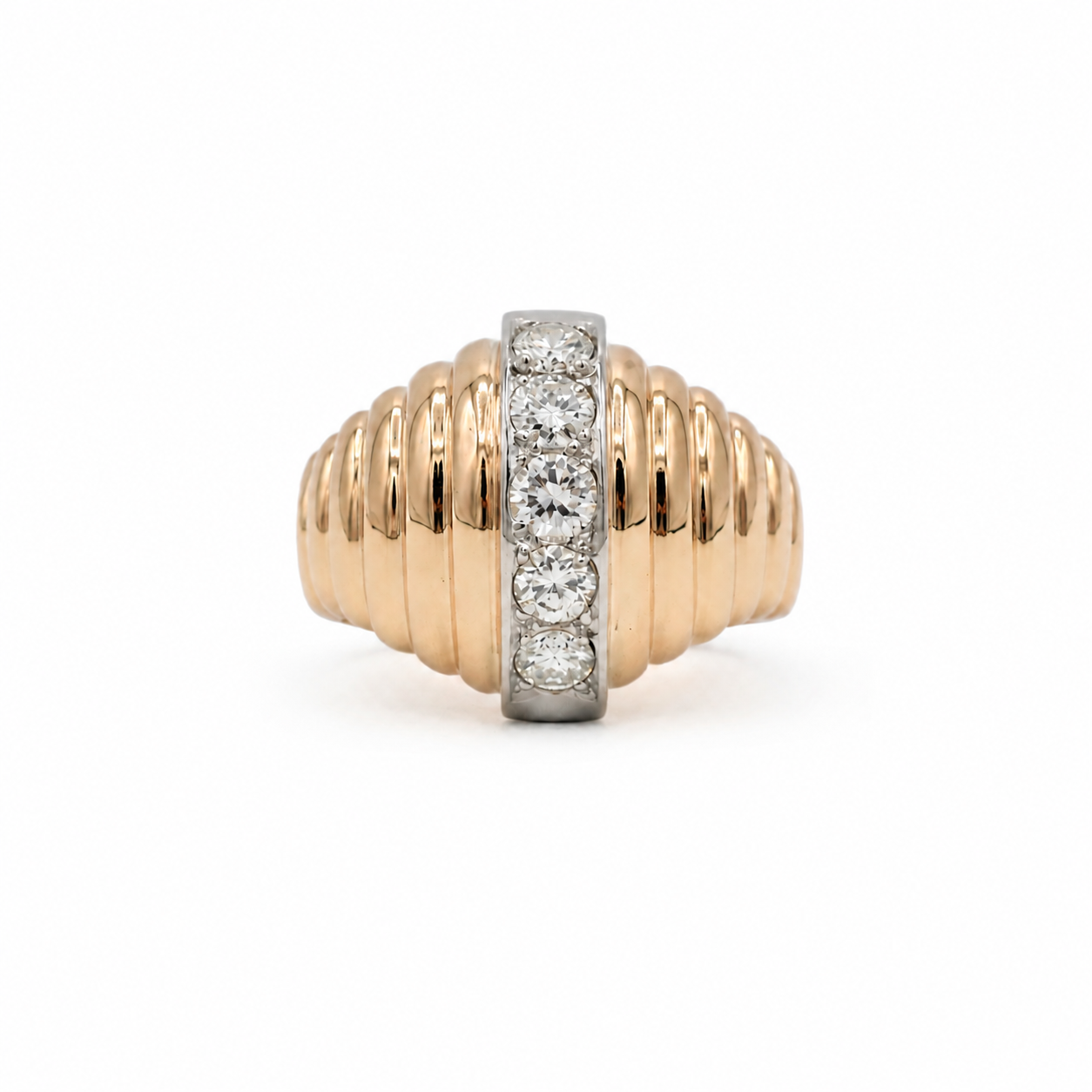 Bague Vintage - Or rosé et Diamants - 1940