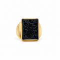 Chevalière Or jaune et onyx
