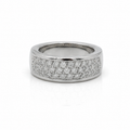 Bague Jonc - Or blanc avec pavage diamants