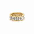 Bague bandeau  Or jaune et Blanc - Diamants