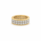 Bague bandeau  Or jaune et Blanc - Diamants