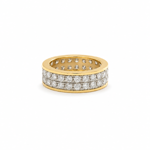 Bague bandeau  Or jaune et Blanc - Diamants