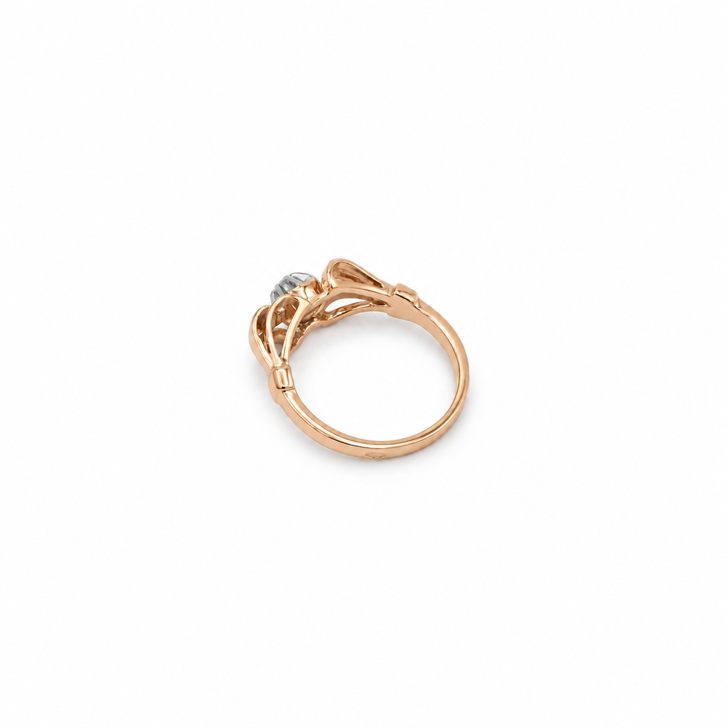 Bague Tank Or rosé, Platine et Diamants