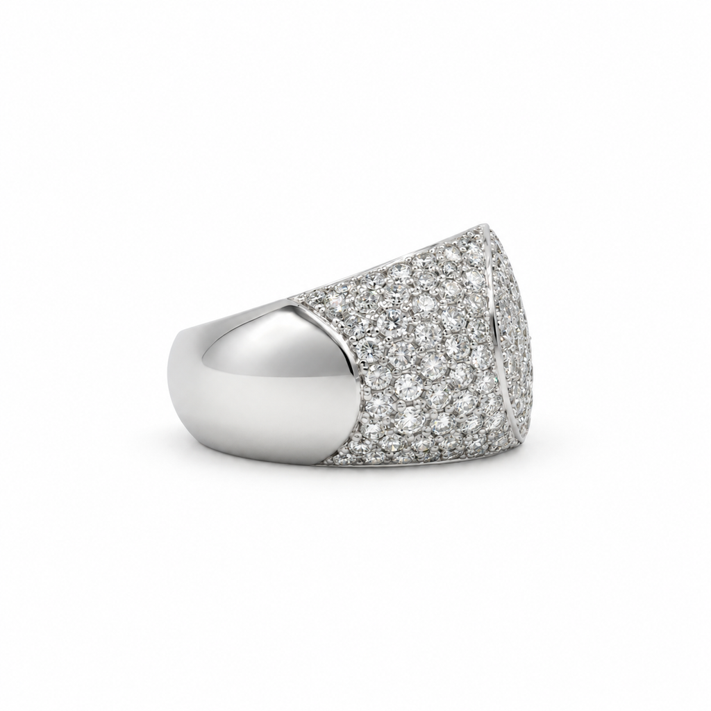 Bague Bandeau Or blanc et Diamants