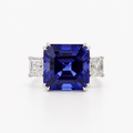 Bague Tanzanite 11,92 carats et Diamants - Certificat ALGT et GIA