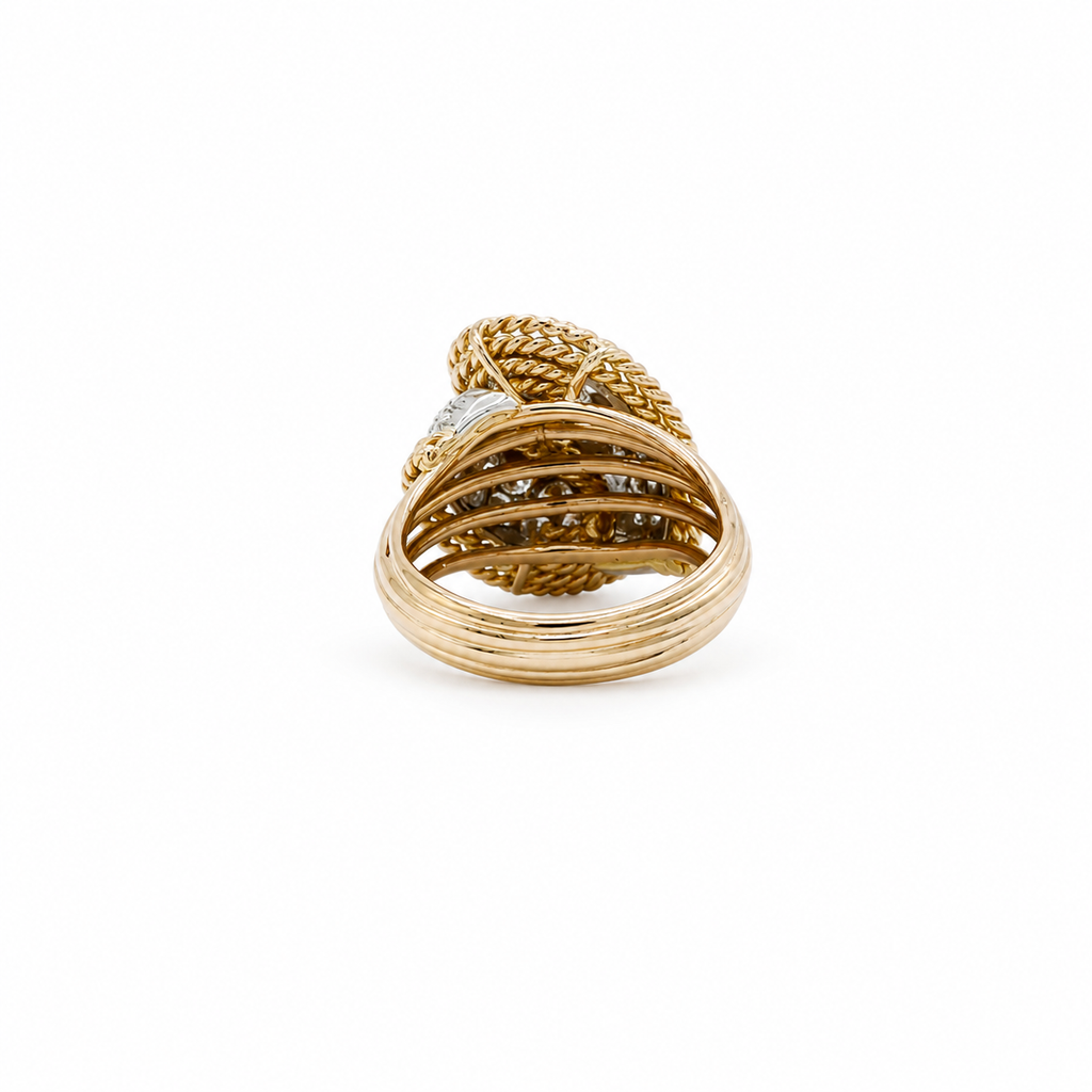 Bague Vintage - Or jaune et Platine - Diamants 1,50 carats