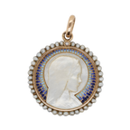 Médaille Ancienne - Or jaune - Vierge Marie - Nacre