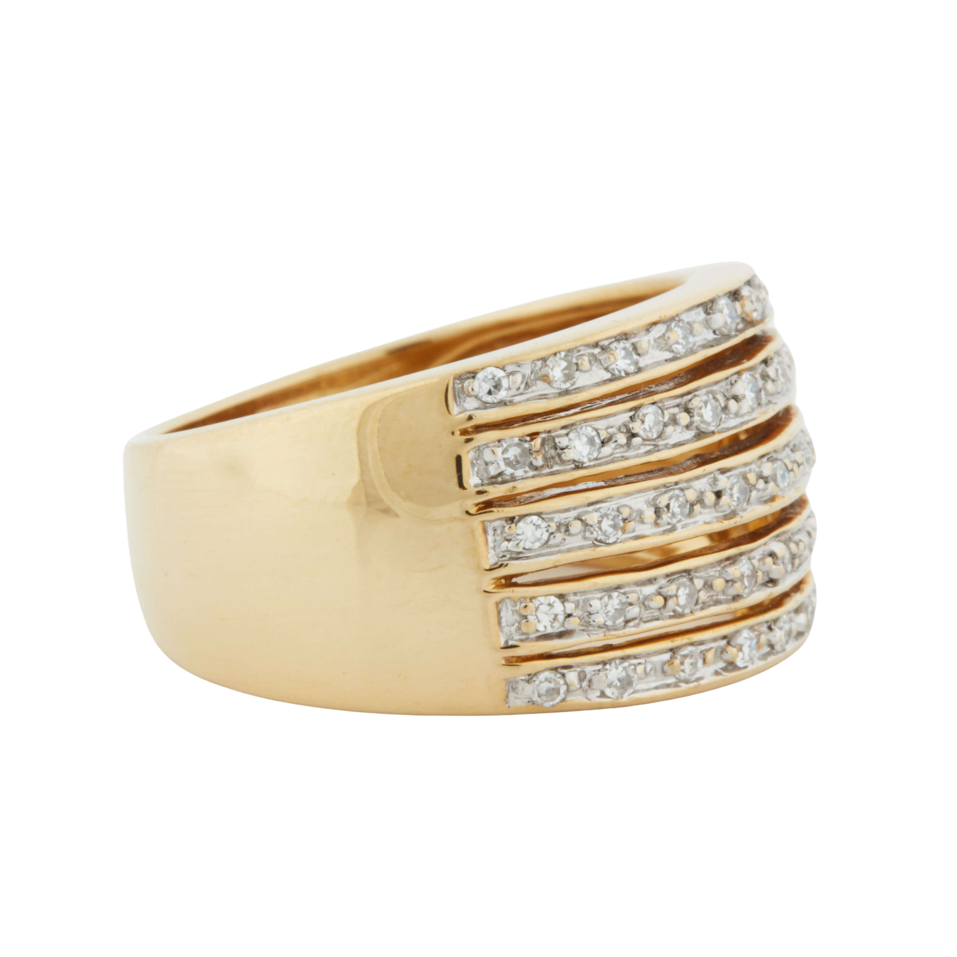 BAGUE OR JAUNE 18 CARATS - Diamants