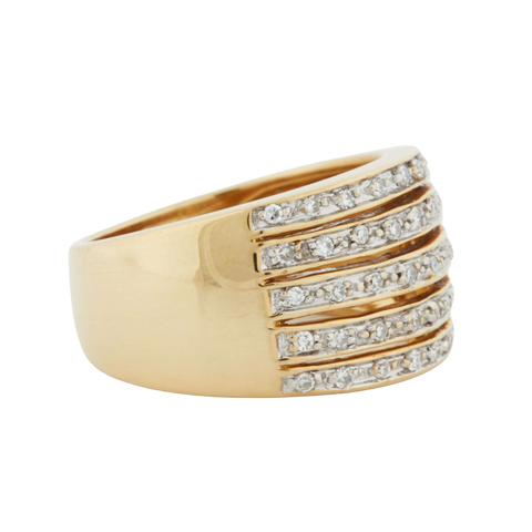 BAGUE OR JAUNE 18 CARATS - Diamants