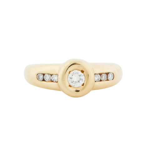 Yellow Gold RING - DIAMONDS 