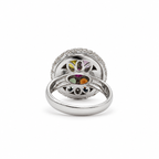 Bague Dôme Or blanc Saphirs et Diamants