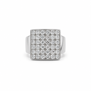 Bague Or blanc pavage diamants 1,44 carats