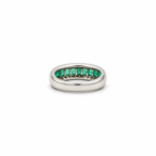 Bague bandeau - Emeraudes et diamants