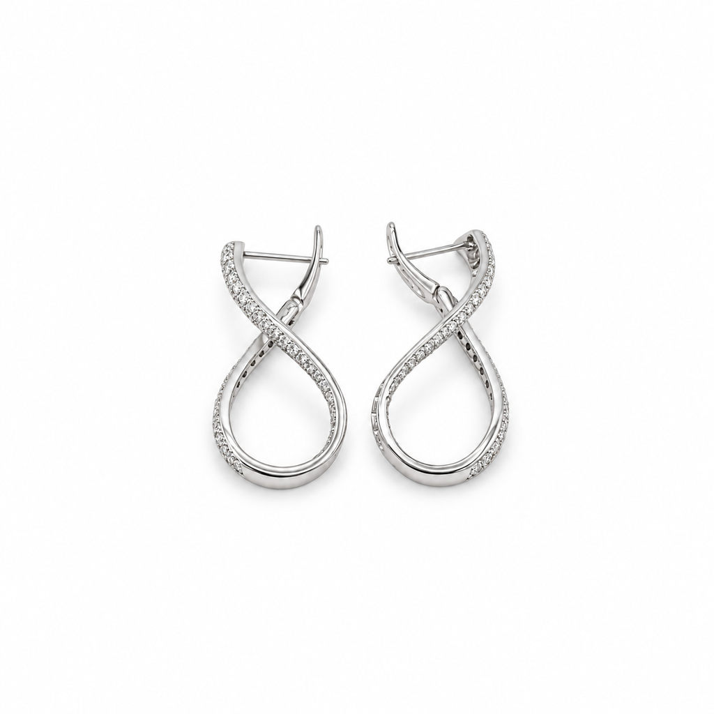 Boucles d’oreilles pendante Or blanc et Diamants