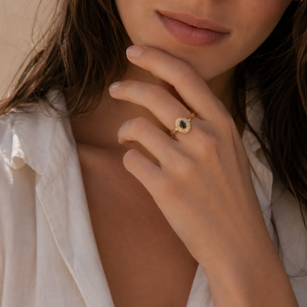 Bague Marguerite - Or Jaune - Saphir et Diamants
